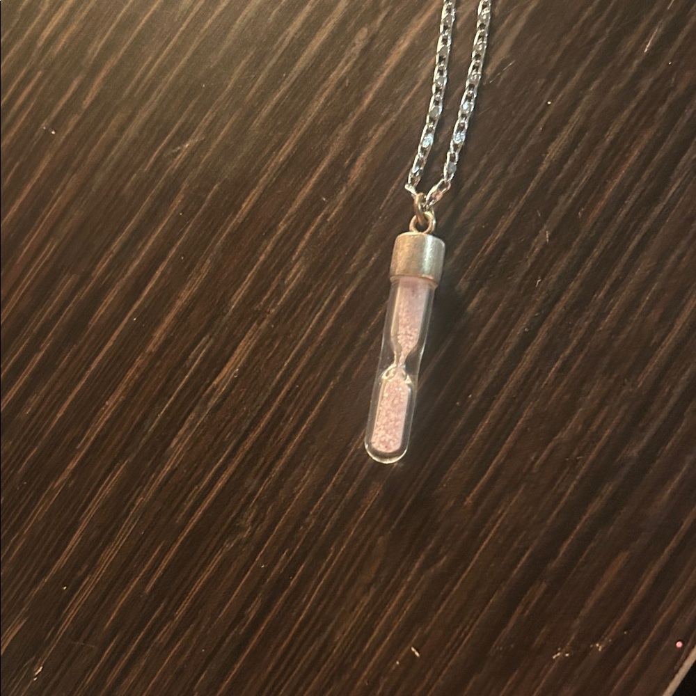 Silver Hourglass Pendant Necklace